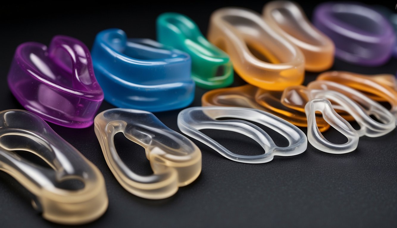 Various types of toe spacers made of silicone, gel, and fabric, adjusting to different foot shapes and sizes